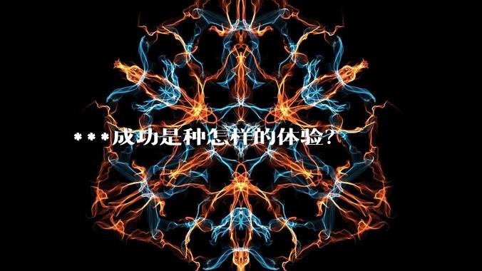 ***成功是种怎样的体验？